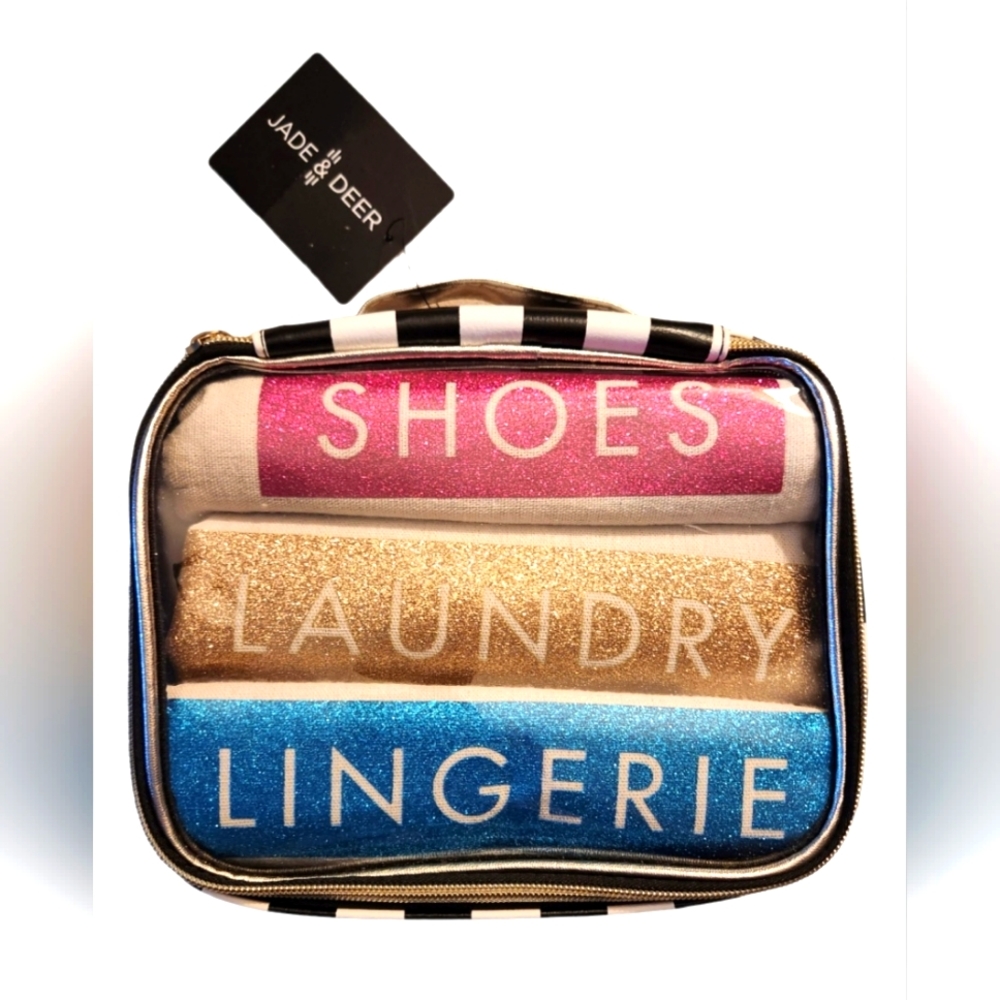 Travel Bag Accessories includes 3 canvas bags for shoes, lingerie & laundry